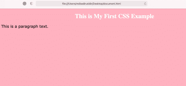 CSS का उदाहरण (Example of CSS in Hindi)