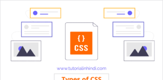 Types of CSS in Hindi - CSS के प्रकार हिंदी में