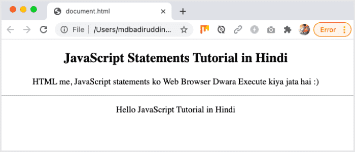 Example-of-JavaScript-Statement-in-Hindi