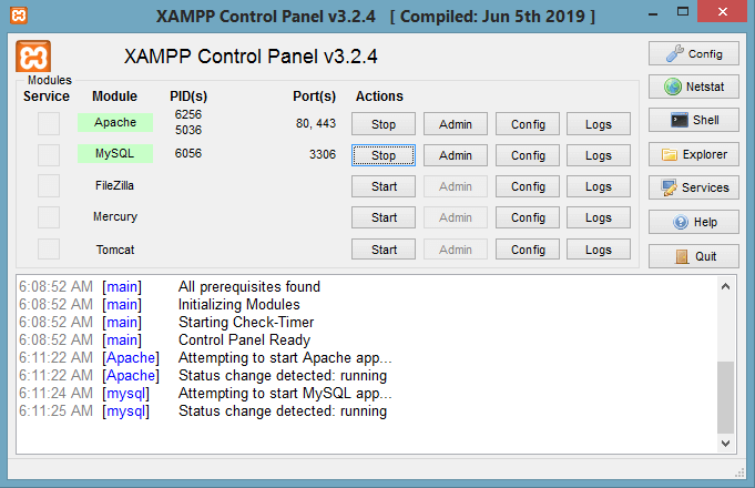 Stop PHP XAMPP server