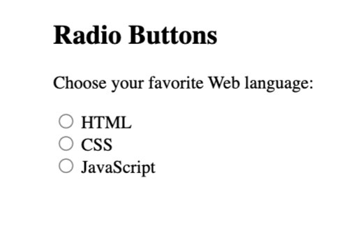 Create form radio button