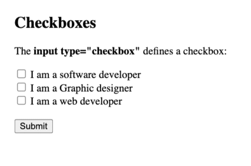 form checkboxes