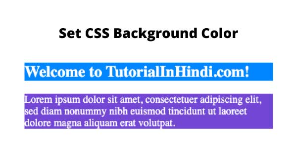 Set CSS Background color in hindi