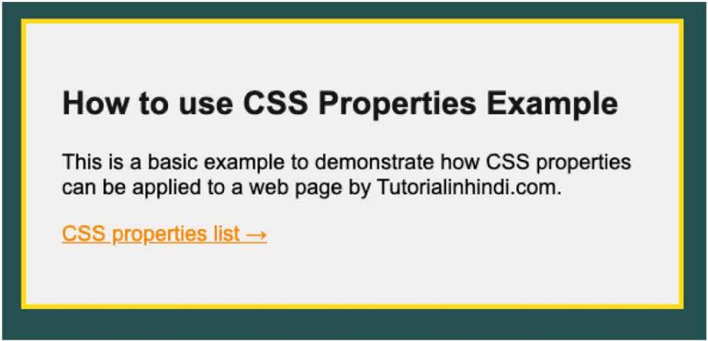 Example of using CSS Properties
