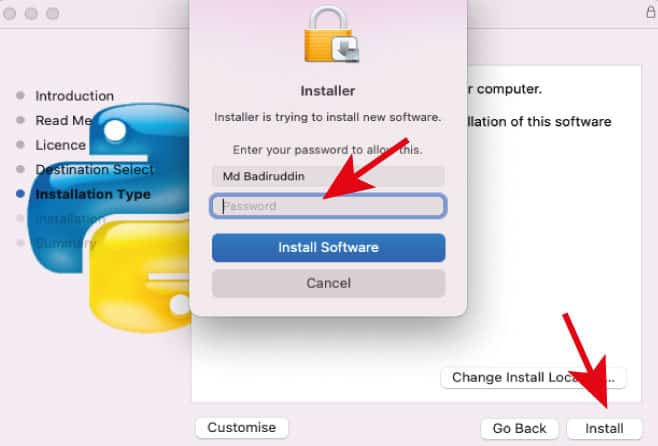 install python software on mac