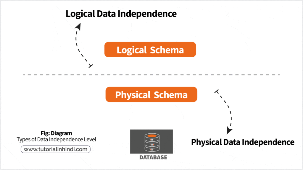 Types of DBMS Data Independence (डेटा स्वतंत्रता के प्रकार)