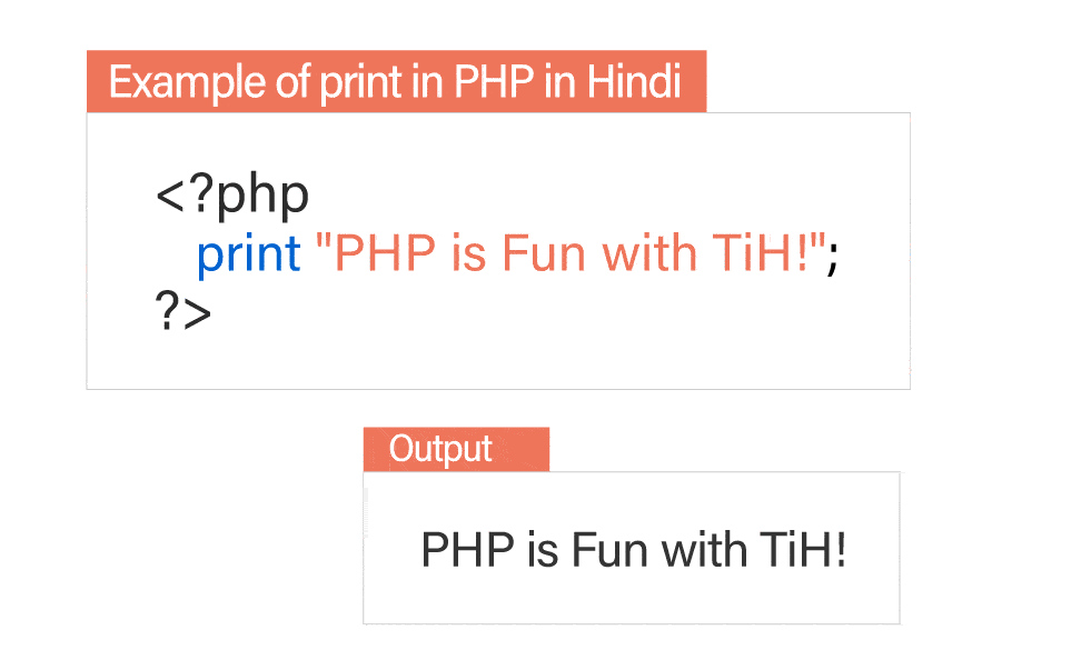 PHP print का उदाहरण (Example of print in PHP in Hindi)