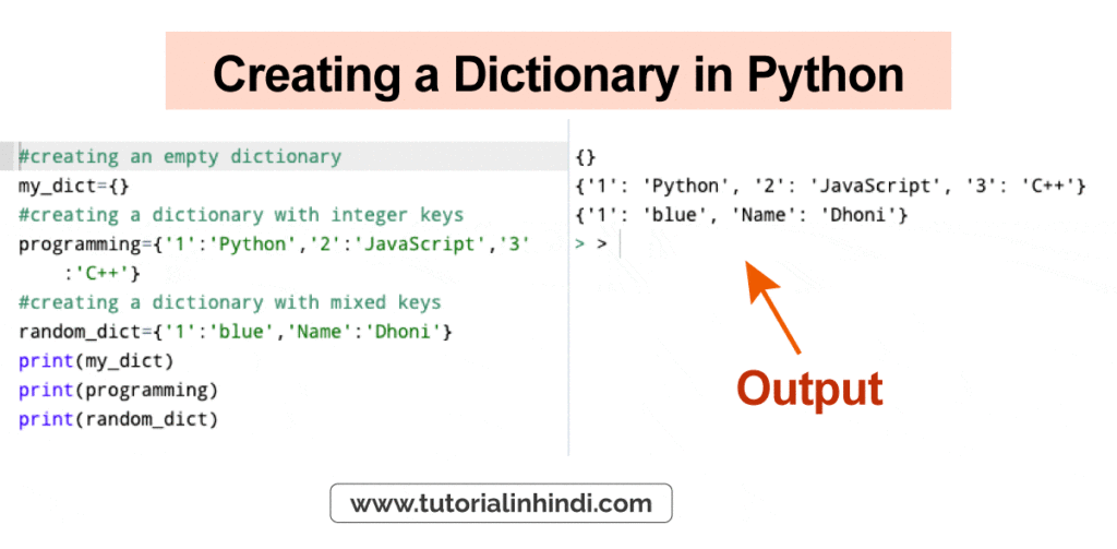 Create a Dictionary in Python example