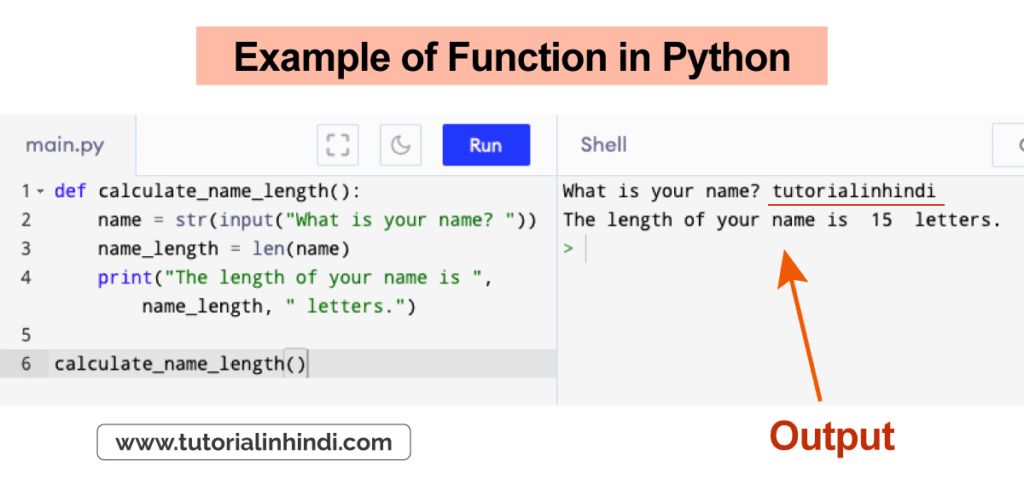 पाइथन फंक्शन का उदाहरण (Example of Function in Python)