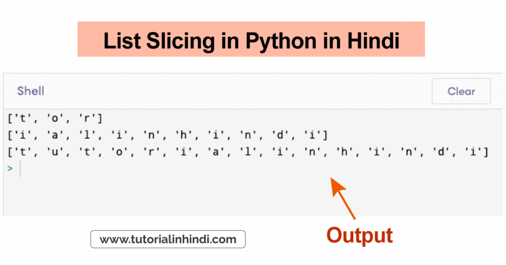 List Slicing in Python in Hindi